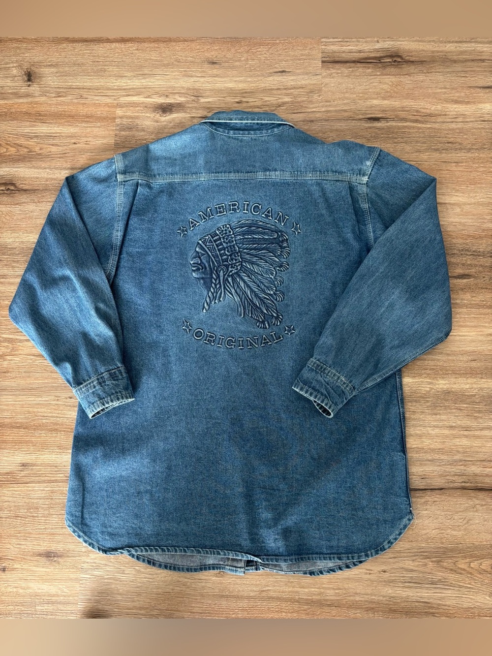 American Original embossed XL made in USA heavyweight jean shirt or jacket.